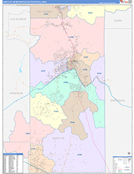 Santa Fe Metro Area Wall Map Color Cast Style 2026